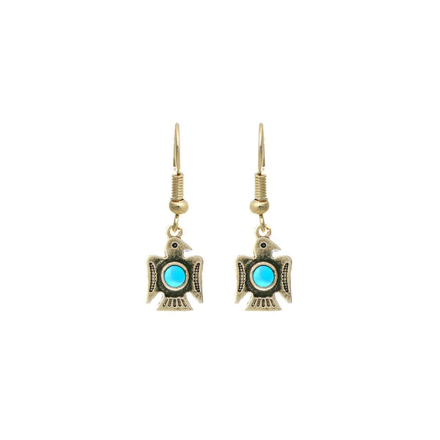 Burnished Gold Thunderbird Earrings