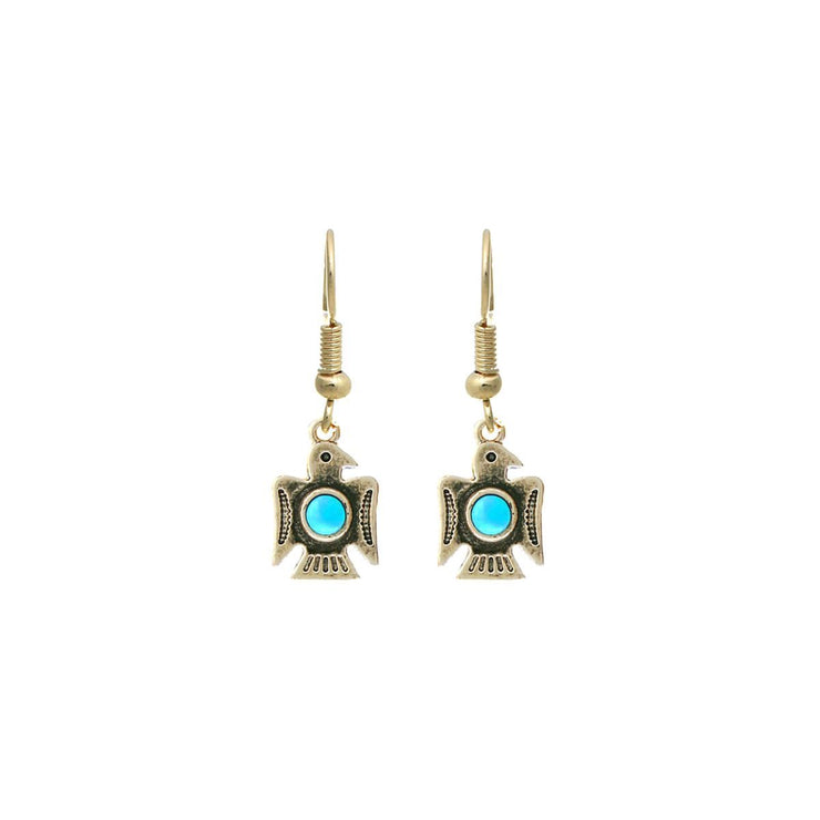 Burnished Gold Thunderbird Earrings