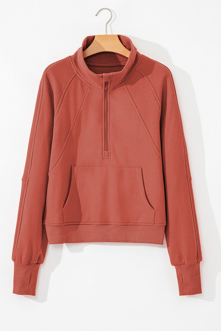 Sudadera con cuello alto, mangas con abertura para el pulgar y forro polar de flamenco