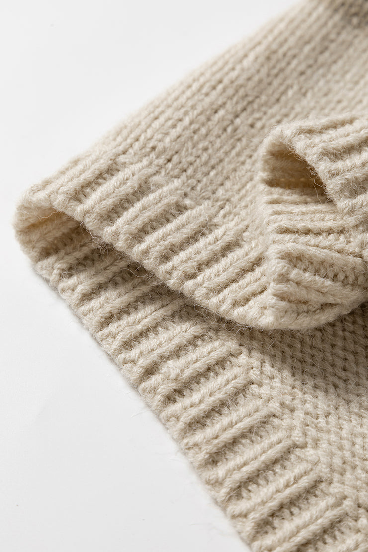 Khaki Striped Color Block Brushed Knit Bow Tie Front Sweater Cardigan