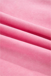 Bonbon Waffle Bowknot Patchwork Graphic Mineral Wash Plus Size Sweatshirt