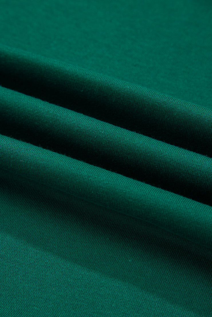 Evergreen Varsity Stripe Detail Drop Shoulder Pullover Mini Skirt Set