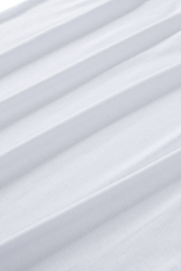 Camiseta sin mangas de cuello redondo de color blanco liso