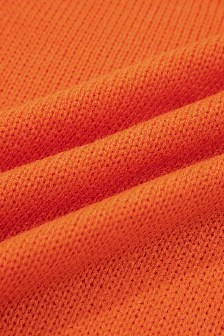 Flamingo Halloween Spooky Face Hollowed Pattern Casual Sweater