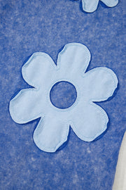 Lilac Floral Patch Exposed Seam Raw Edge Pants Set