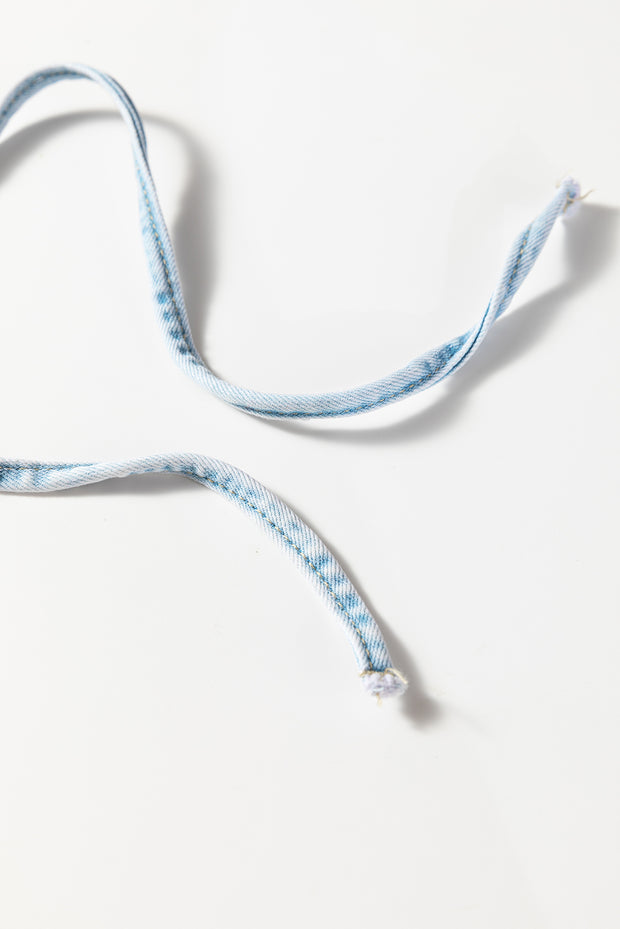 Myosotis Exposed Stitch Detail Drawstring Barrel Jeans