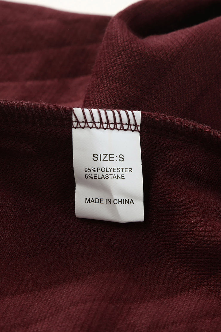 Sudadera con ribete de cuadros y textura geométrica en rojo intenso