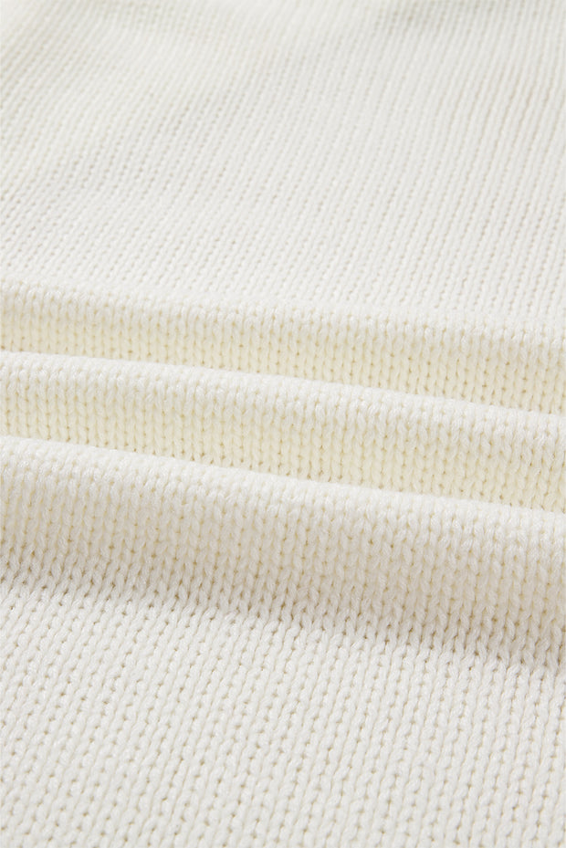 White Pumpkin Print Open Front Drop Shoulder Midi Cardigan