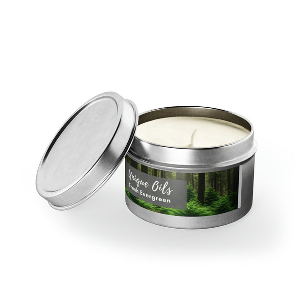 Unique Oils - Fresh Evergreen Tin Candle