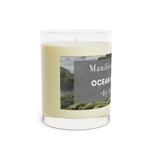 Manifestation - Ocean Mist + Moss - Scented Candle - Full Glass, 11oz