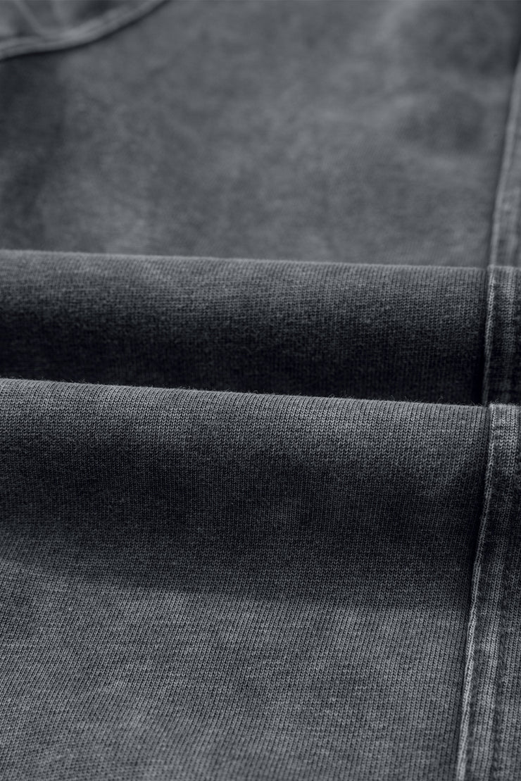 Medium Grey Mineral Wash Jogger Style High Waist Casual Pants