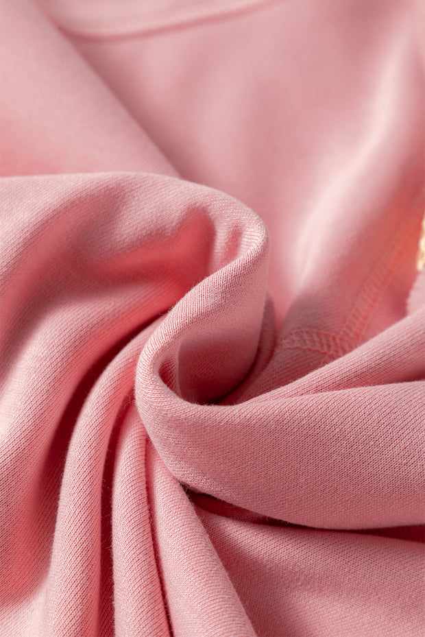 Blossom Striped Mesh Sleeve Patchwork Exposed Seam Casual Pullover Top