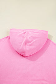 Bonbon Checkered Patchwork Kangaroo Pocket Half Zipper Hoodie