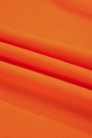 Orange Varsity Stripe Detail Drop Shoulder Pullover Mini Skirt Set