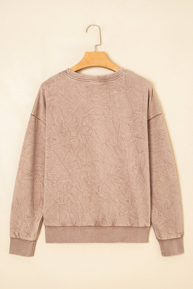 DUNE saved by grace Letter Embroidery Mineral Wash Loose Sweatshirt