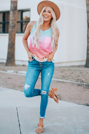 Camiseta sin mangas con degradado multicolor