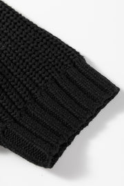 Black Plaid Lace up Detail Christmas Holiday Puff Short Sleeve Sweater