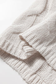 Brown Color Block Patchwork Knotted Back Loose Fit Sweater