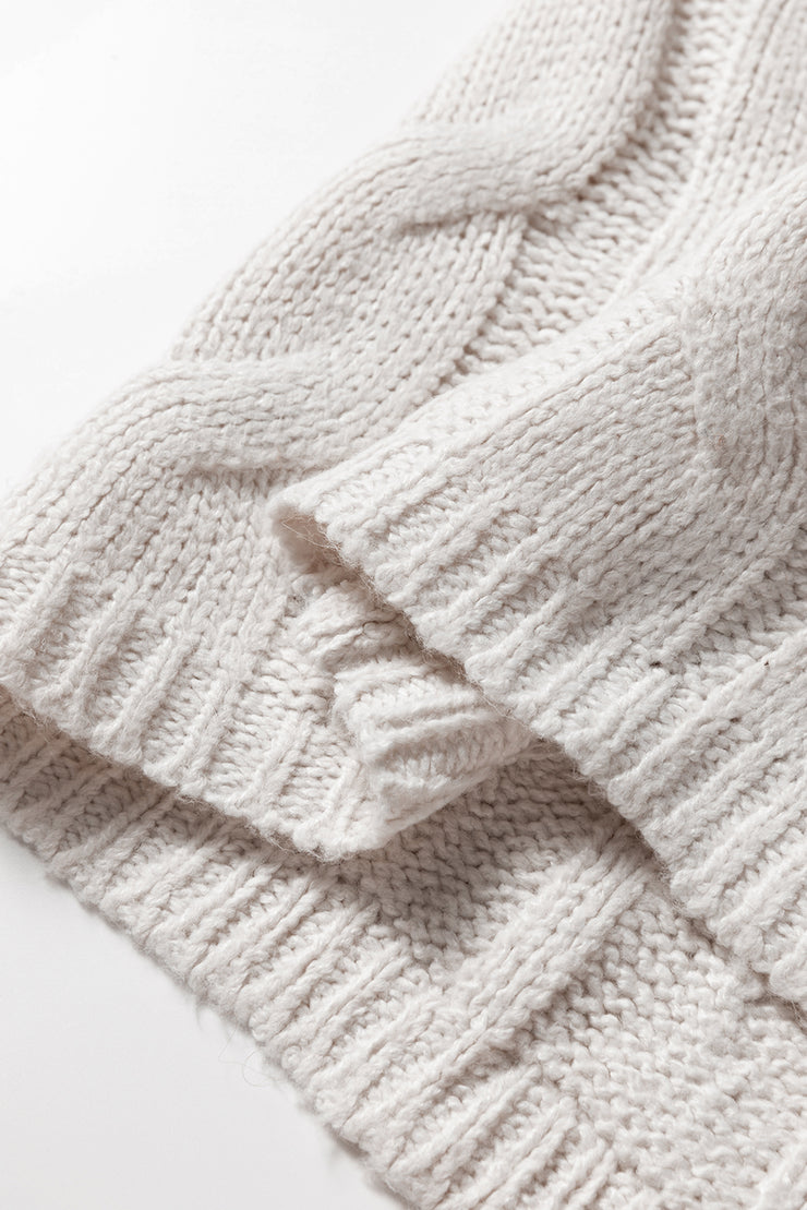 Brown Color Block Patchwork Knotted Back Loose Fit Sweater