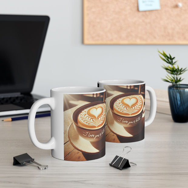 I Love You Latte Ceramic Mug 11 oz or 15 oz Romantic Gift for Coffee Lovers