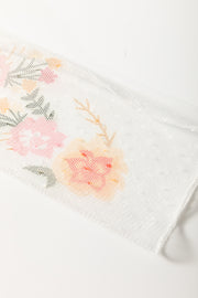 White Faux Two Piece Floral Long Sleeve Patchwork Tee