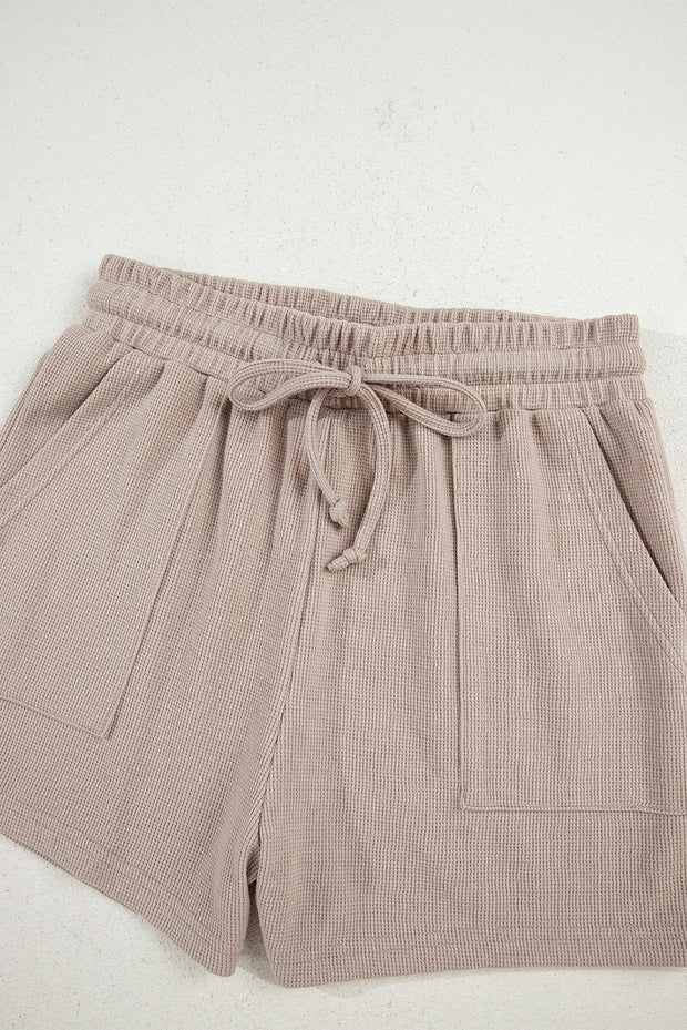 Jet Stream Textured Colorblock Patchwork Tee and Shorts Set