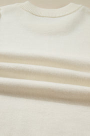 White Sequined Bow Graphic Christmas Holiday Sweater