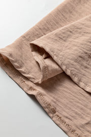 Smoke Gray Deep V Neck Bubble Sleeve Smocked Mini Dress