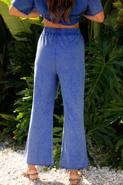 Lilac Floral Patch Exposed Seam Raw Edge Pants Set