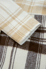 Multicolour Plaid Patchwork Side Pockets Buttoned Shacket