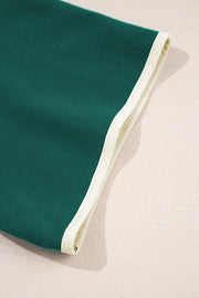 Conjunto de 2 piezas de camiseta y falda con hombros caídos y borde en bloques de color Evergreen