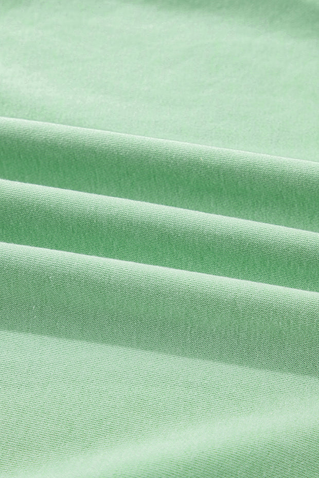 Moonlight Jade Color Block Striped Patchwork Collar V Neck Plus Size Sweatshirt