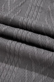 Medium Grey Solid Textured Open Front Cardigan with Pocket