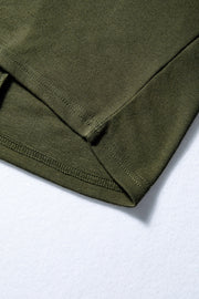 Four Leaf Clover Solid Color Extended Cuffs Long Sleeve Top