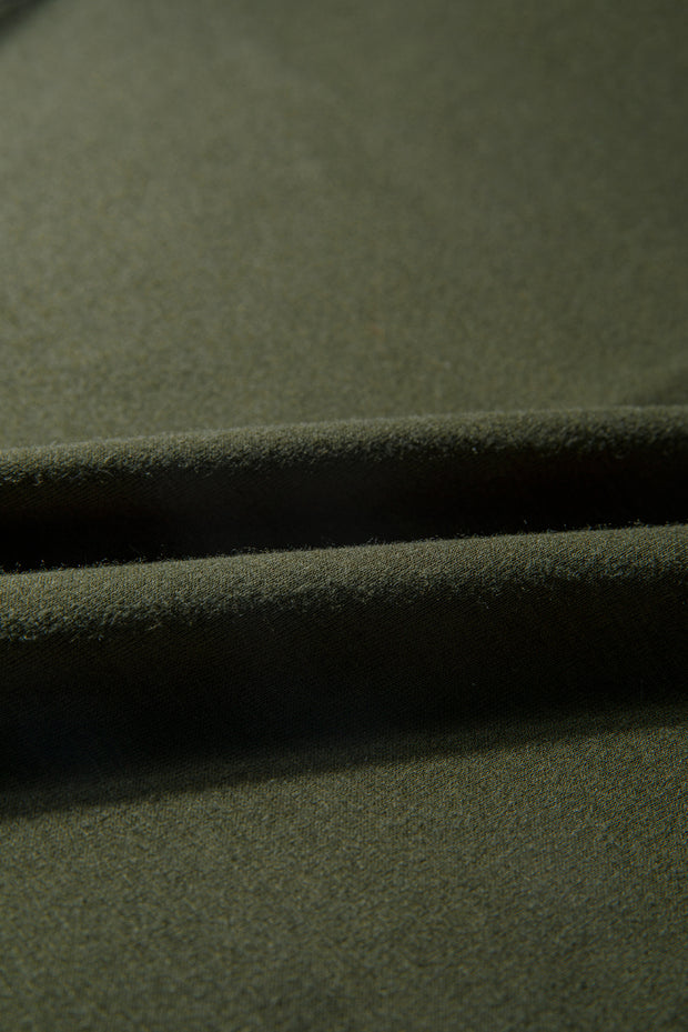 Four Leaf Clover Solid Color Extended Cuffs Long Sleeve Top