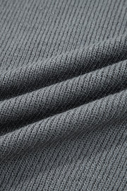 Medium Grey Raw Edge Uneven Hem Patchwork Drop Shoulder Sweater