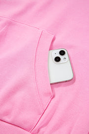 Bonbon Checkered Patchwork Kangaroo Pocket Half Zipper Hoodie