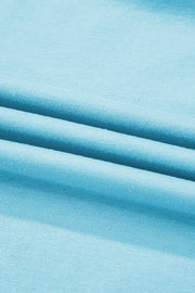 Conjunto de 2 piezas de camiseta y falda pantalón con hombros caídos y borde en bloques de color turquesa