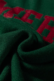 Blackish Green MERRY Letter Pattern Christmas Raglan Sleeve Sweater