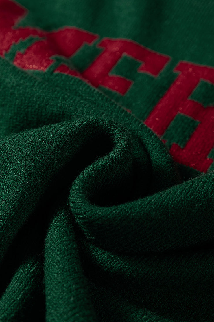 Blackish Green MERRY Letter Pattern Christmas Raglan Sleeve Sweater