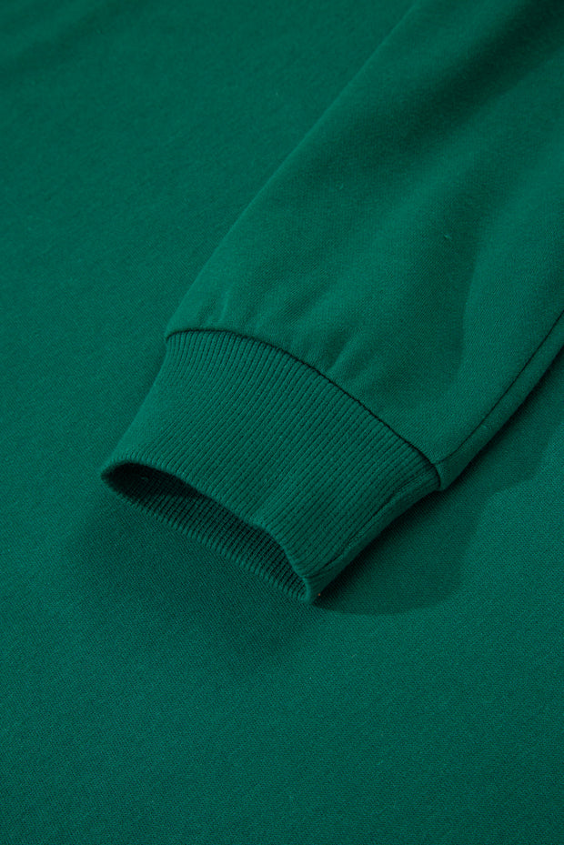 Evergreen Varsity Stripe Detail Drop Shoulder Pullover Mini Skirt Set