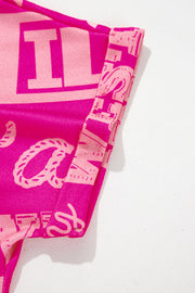 Rose Howdy Cowboy Letter Printed Western Fashion Tee