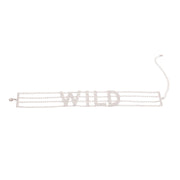 Silver WILD 4 Row Rhinestone Choker