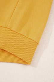 Citrus Pleated Balloon Sleeve Pullover Solid Sweatshirt