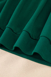 Evergreen Varsity Stripe Detail Drop Shoulder Pullover Mini Skirt Set
