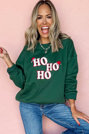 Evergreen Embroidered Letter Graphic Christmas Fashion Sweatshirt