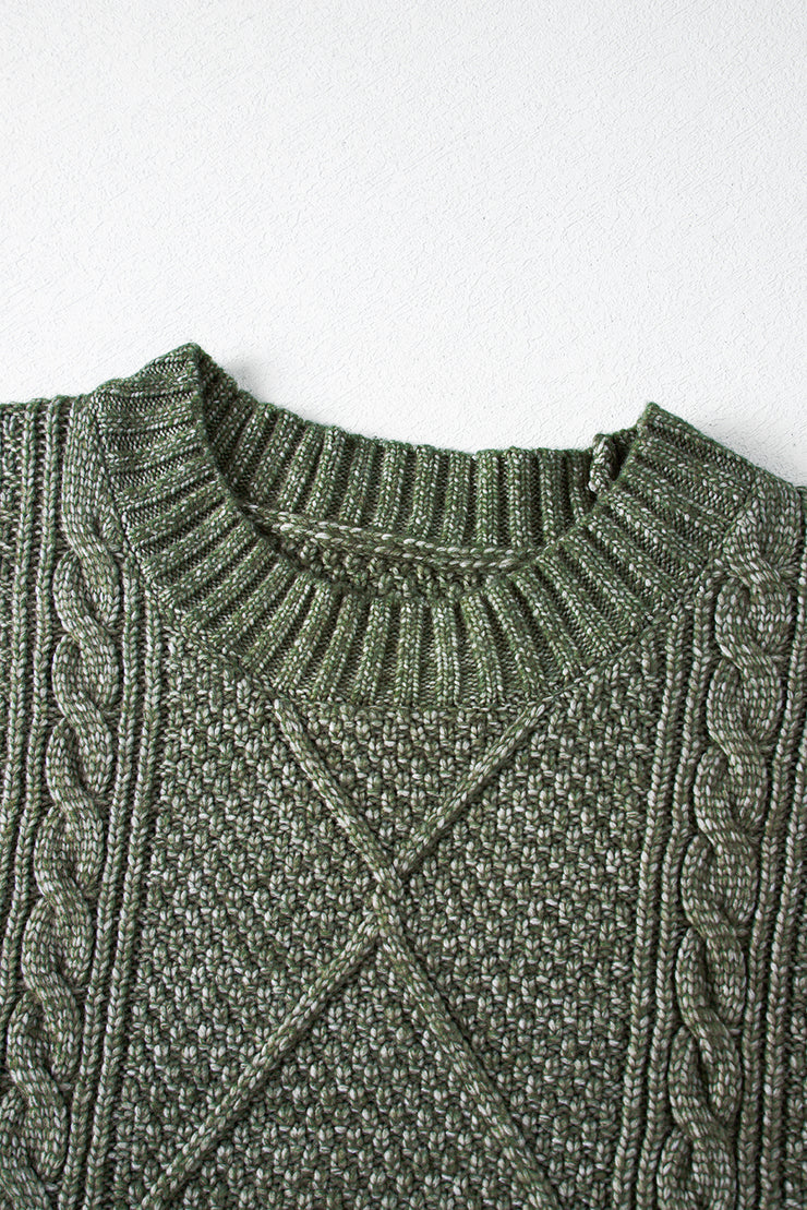 Coffee Cable Knit Drop Shoulder Loose Fit Sweater Dress Coffee Cable Knit Drop Shoulder Loose Fit Sweater Dress