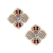 Striped Splendor: Flower Studs