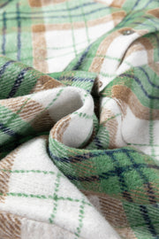 Khaki Christmas Plaid Casual Flannel Shacket