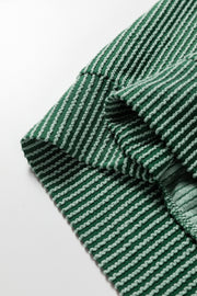 Blackish Green Twisted Rib Outlined Merry Letter Graphic Loose Long Sleeve Top